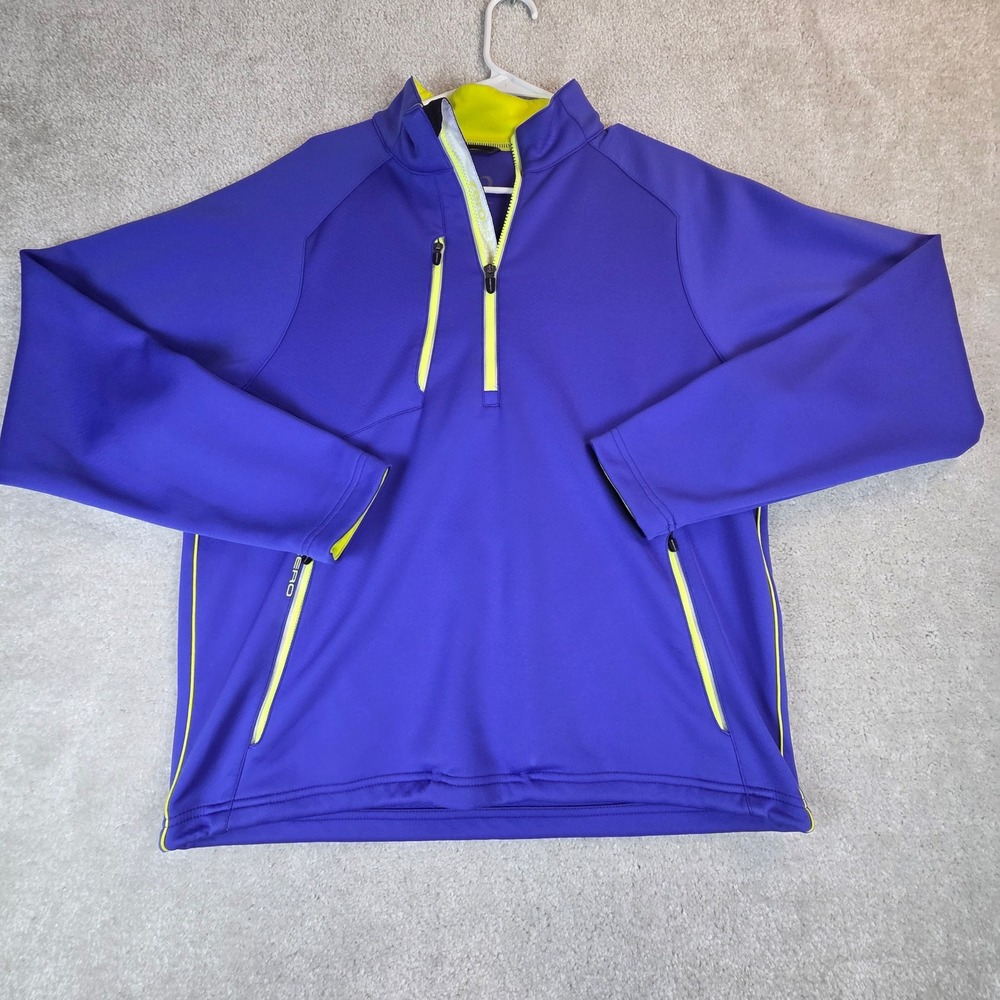 Zero Restriction Tour Series Mens Large Purple Neon Green Quarter Zip Pullover